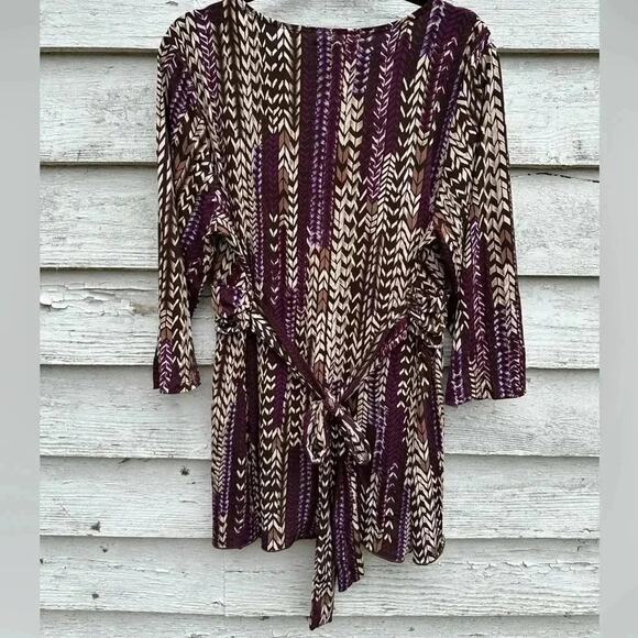 Venezia Bohemian V-Neck Tunic/Minidress Buckle Tie Long w/inset Plus size 18/20 - Picture 2 of 5